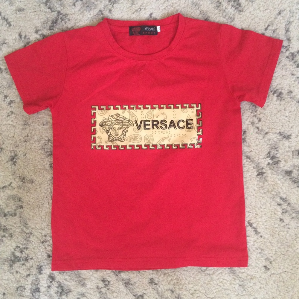 Boys Red Versace t-shirt.